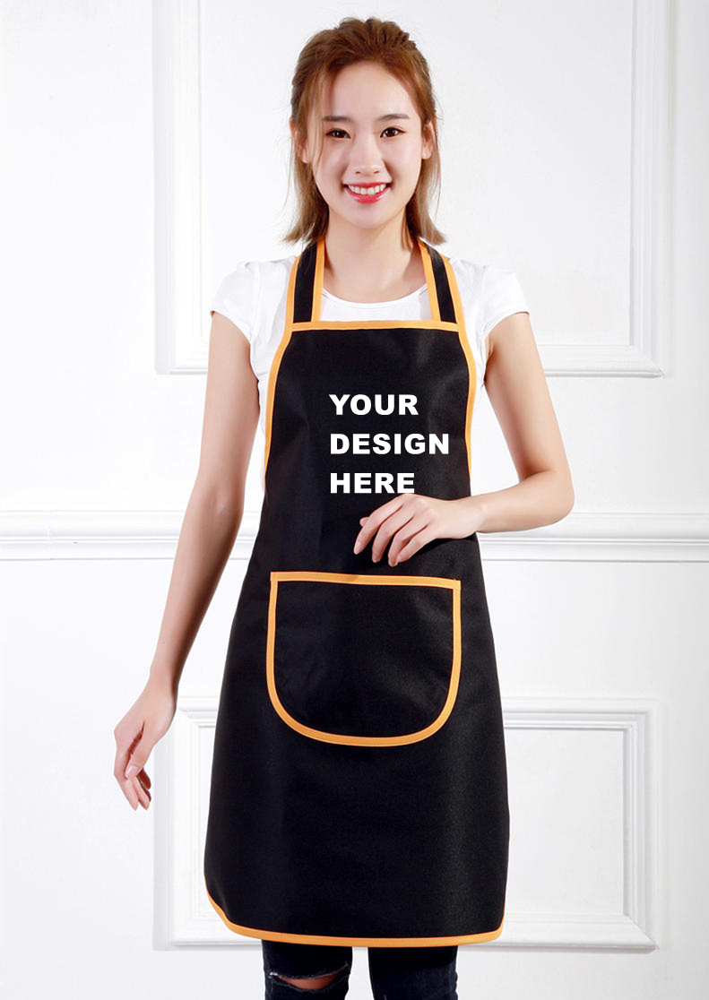 Factory Price Cotton Polyester Kitchen Cleaning Cooking Apron with Customized Logo Printing