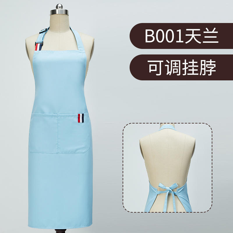 High-quality custom soft adjustable cooking chef's apron with striped apron ties and pocket