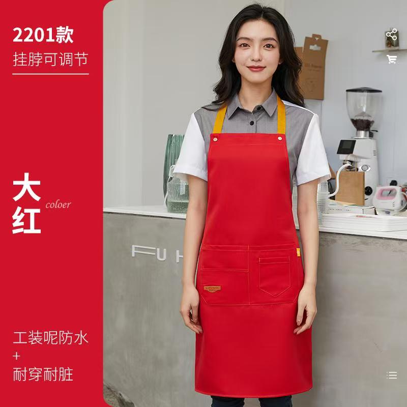 Customized logo kitchen barbecue garden apron for promotion made of canvas and polyester material