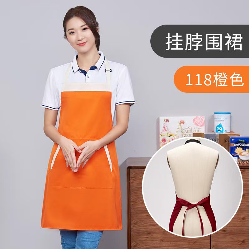 Your logo customized apron - Waterproof and oil-resistant apron for kitchen and café