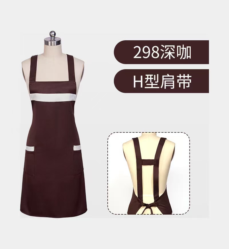 Customized logo kitchen chef coffee maker polyester apron adjustable barbecue garden embroidery apron Delantal