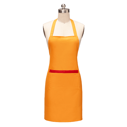 Customized logo printed waterproof hair cover for kitchen use. Durable kitchen apron with pockets. Suitable for chefs, restaurant staff and waiters. Sleeveless design