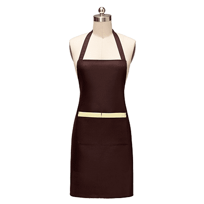 Customized logo kitchen apron, restaurant bar uniform, waterproof and oil-resistant polyester sleeveless cooking and cleaning apron with pockets