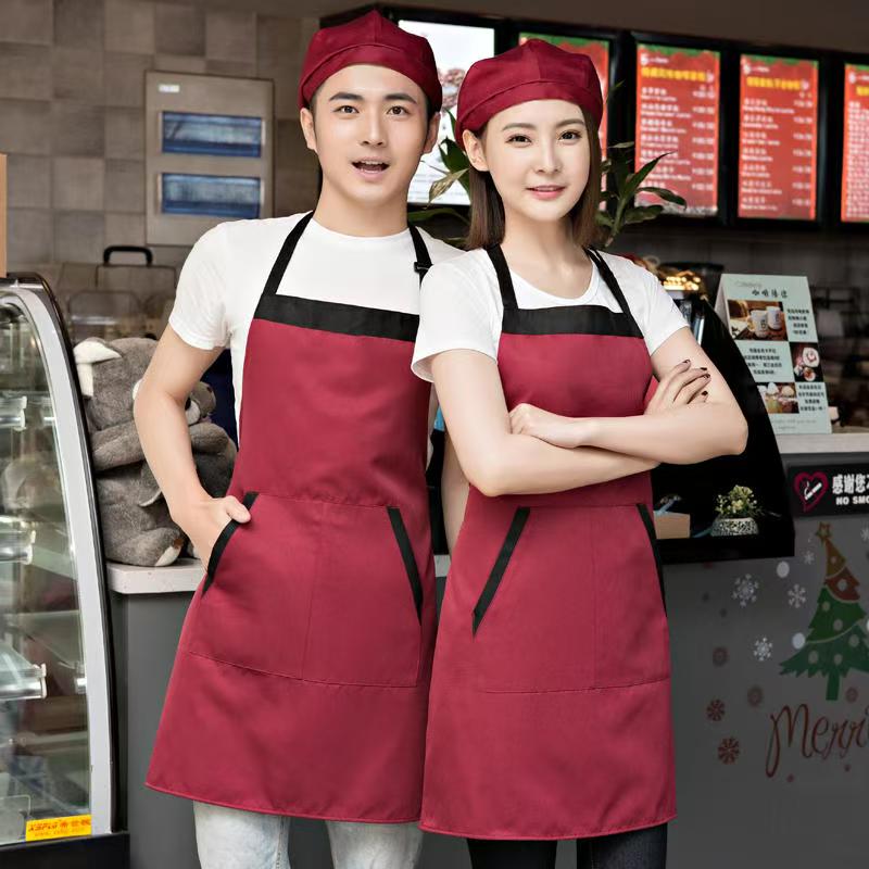 Customized logo apron - Chef's kitchen café waterproof and oil-resistant apron