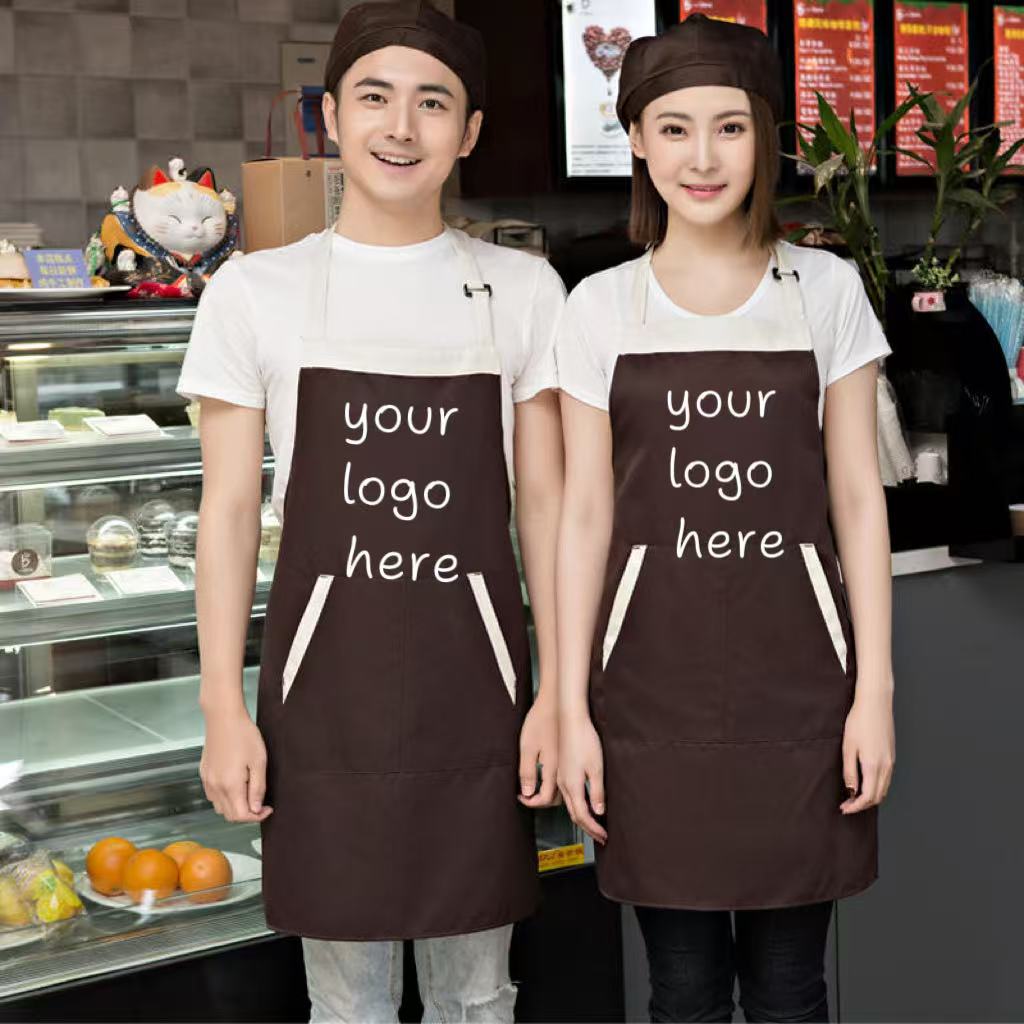 Customized apron, high-quality, water-resistant and oil-resistant, suitable for chefs, kitchen staff and waiters.