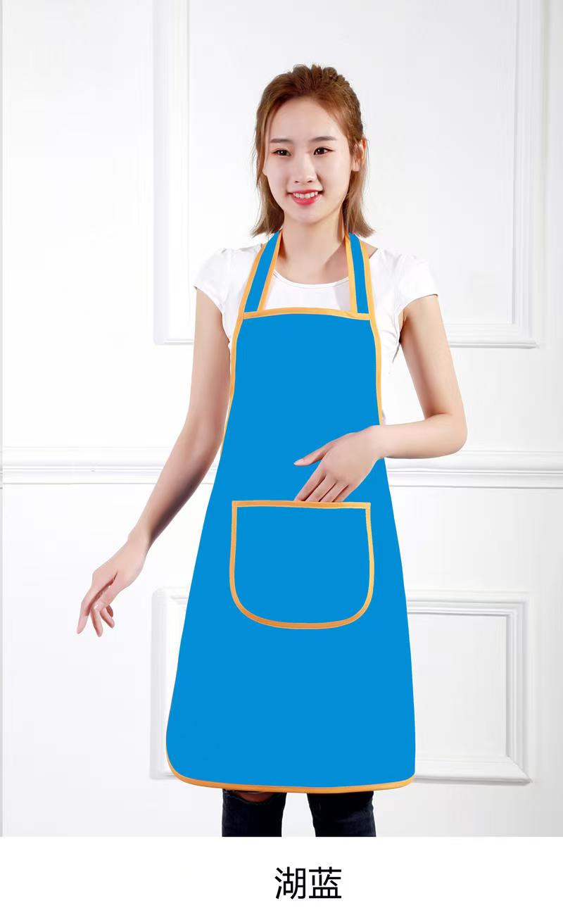 Waterproof custom printed logo men's and women's apron, chef cotton polyester cooking kitchen apron